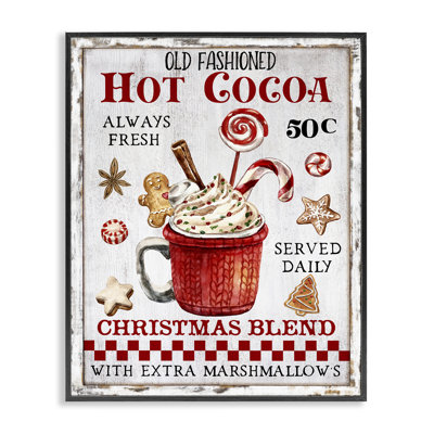 Vintage Hot Cocoa Framed Giclee Art by Creatif Belle