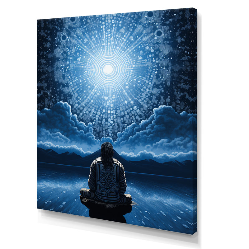 Native Art Azure Prayer, Toile tendue, H 20 po x l 12 po x P 1 po