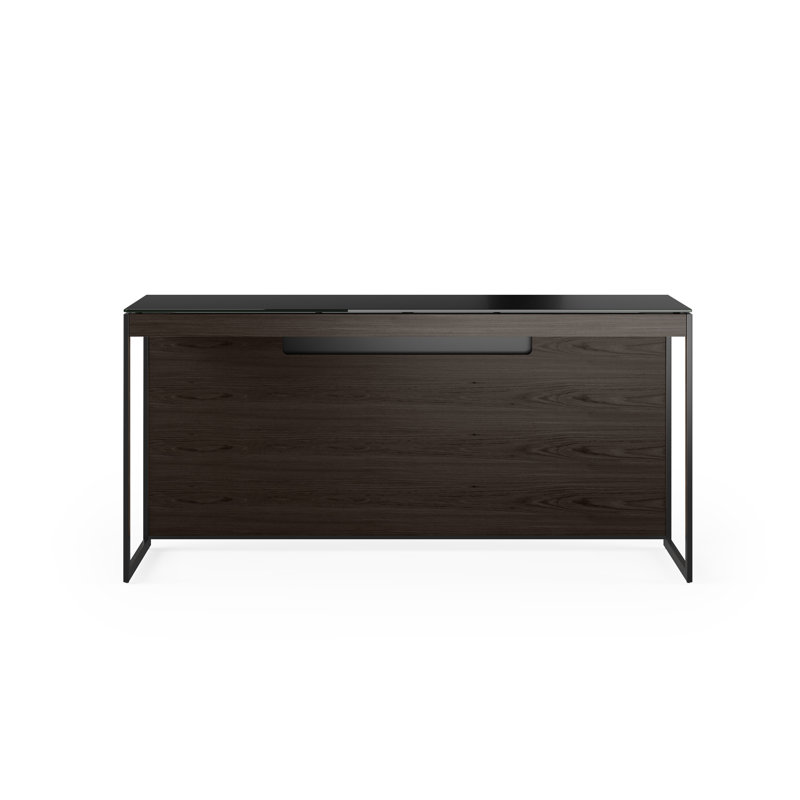 Sequel 20 Writing Desk, 24.75" H x 48" W x 24" D, Charcoal Stained Ash/Black