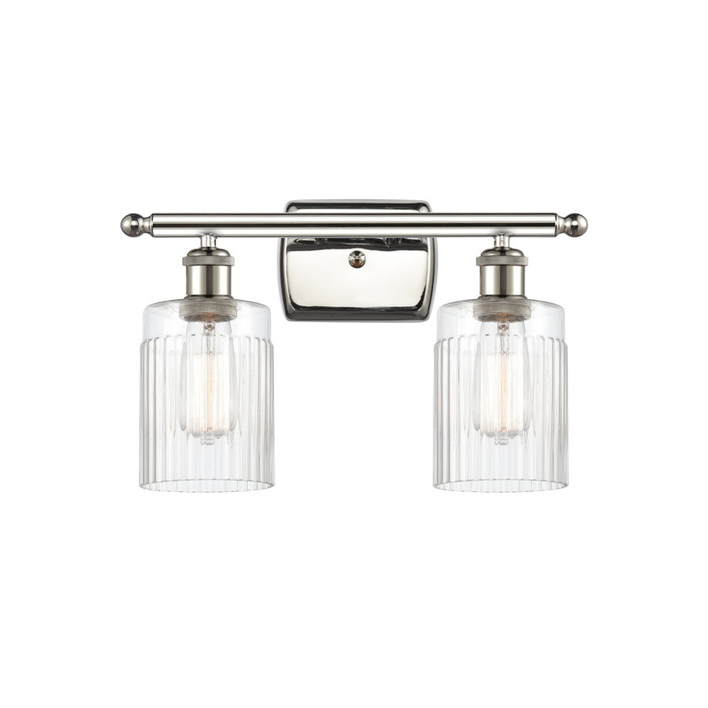 Éclairage pour meuble-lavabo à intensité variable 2 lumières Kamena, Transparent, Ampoule DEL 6 watts rétro, Nickel poli