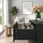 Commode 6 tiroirs cannelée, grande commode noire-129104537