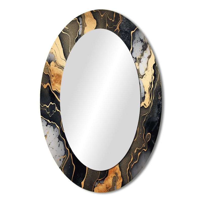 Miroir mural doré et doré scintillant Galaxies II, 36 po x 24 po
