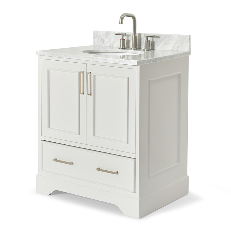Meuble-lavabo simple avec plateau Abshire 31, Blanc