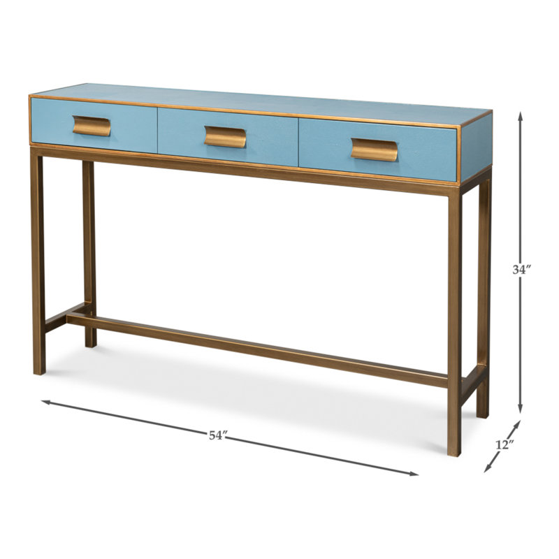 Shagreen 54'' W Console Table, Blue