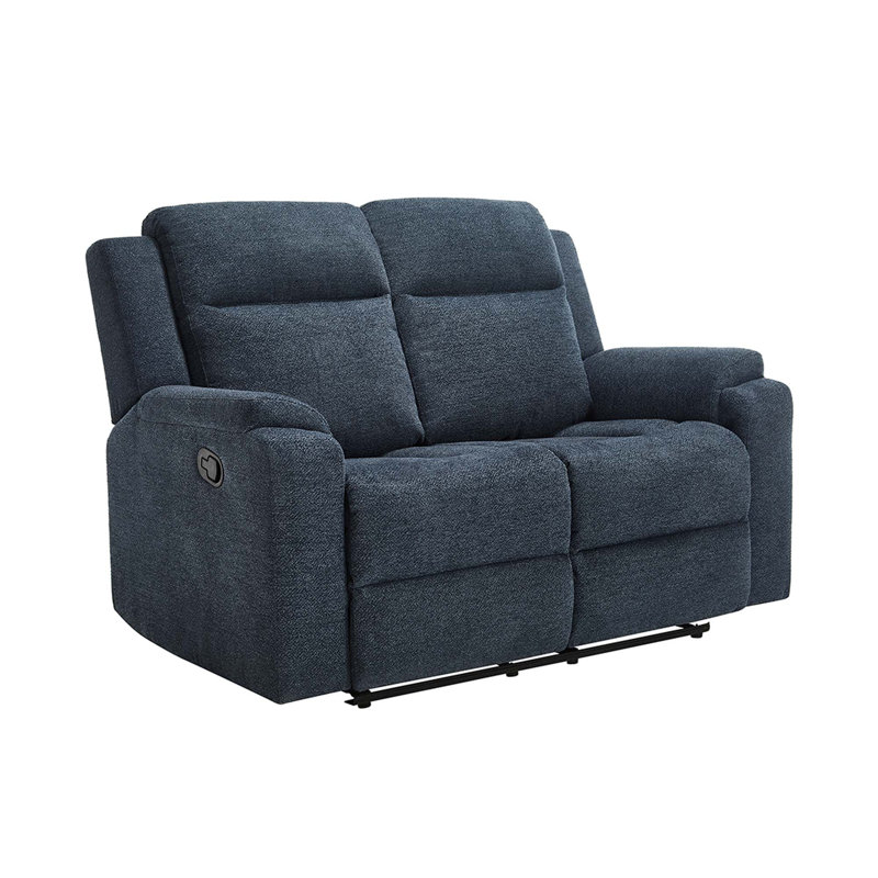 2 Seater Chenille Reclining Sofa, Blue