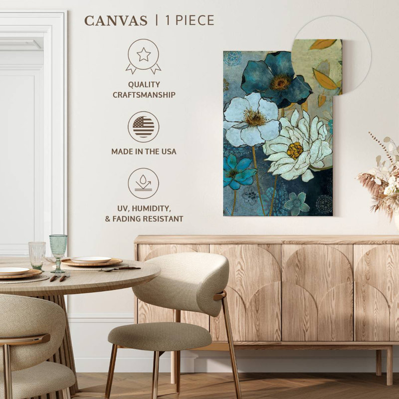 Harnek Blue Demin Garden II, 51" H x 34" W