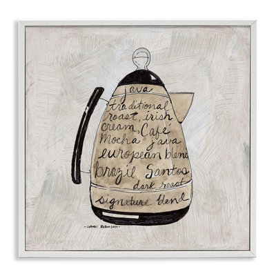 Vintage Coffee Kettle Phrases Framed Giclee Art, design by Carol Robinson