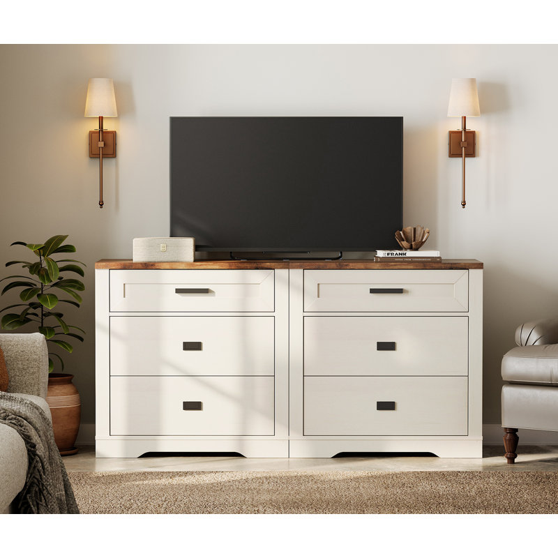 Commode 8 tiroirs pour chambre blanche, Blanc