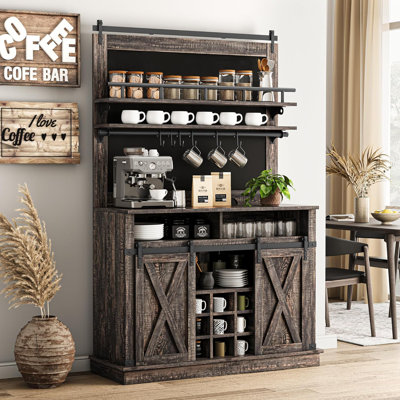 Armoire de bar armoire de bar avec porte coulissante en chêne rustique