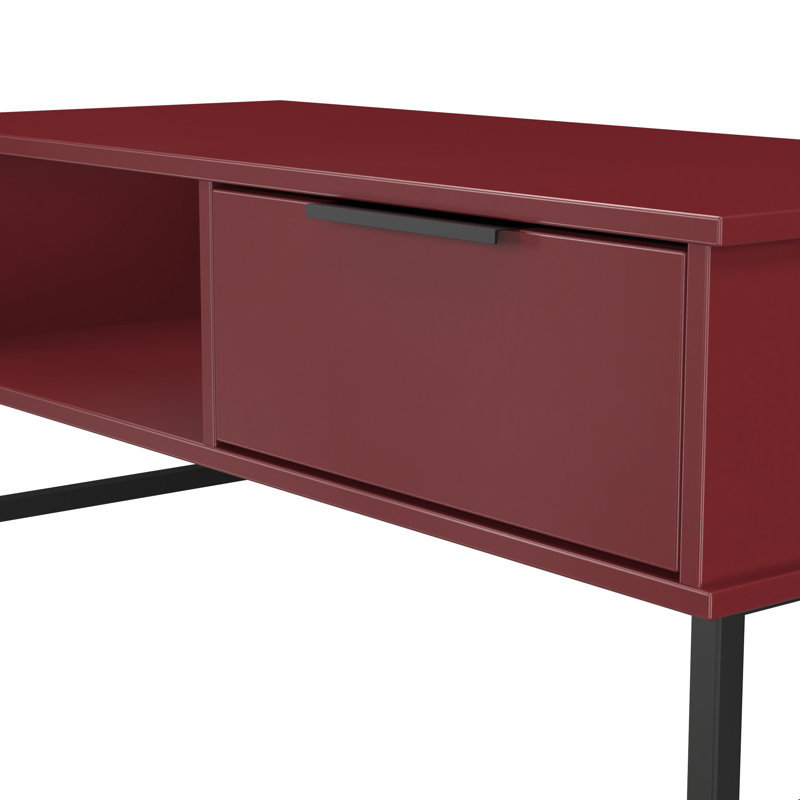 Taeyah Coffee Table with Storage, Red
