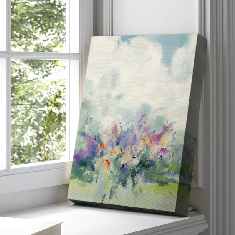 Floral sur toile tendue avec châssis XXXII, prête à être accrochée, H 48 po x l 32 po