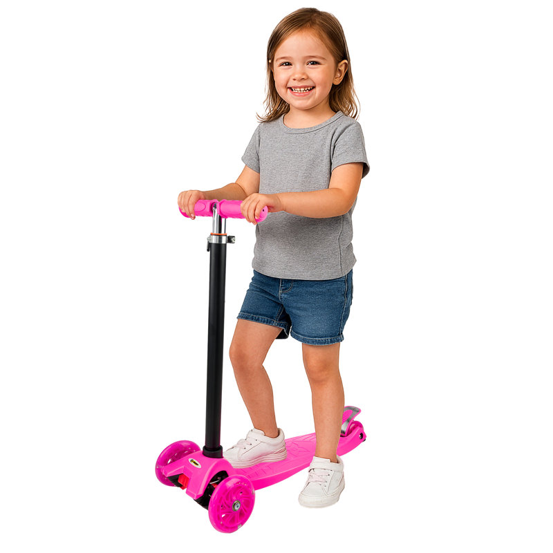Toy Time Toddler Scooter - Beginner Scooter with Adjustable-Height Handlebar and LED Wheels - Fun Balance Riding Toys for Girls and Boys