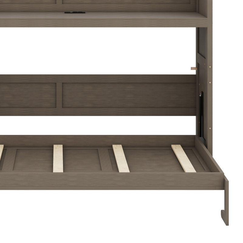 Lit escamotable avec bureau, lumière DEL et station de charge USB