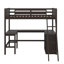 Lit mezzanine simple avec tablettes intégrées et zone d'étude, y compris poste de travail-1128135355