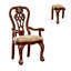 Chaise à accoudoirs rembourrée cerise brune Wiesner