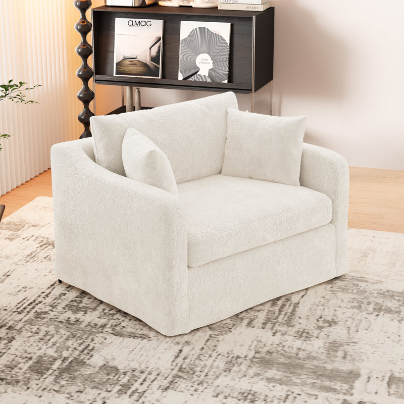 Fauteuil d'appoint en chenille 45,27 po, Beige