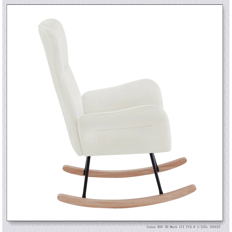 Chaise berçante en velours Structure de base solide, confortable, durable et magnifique