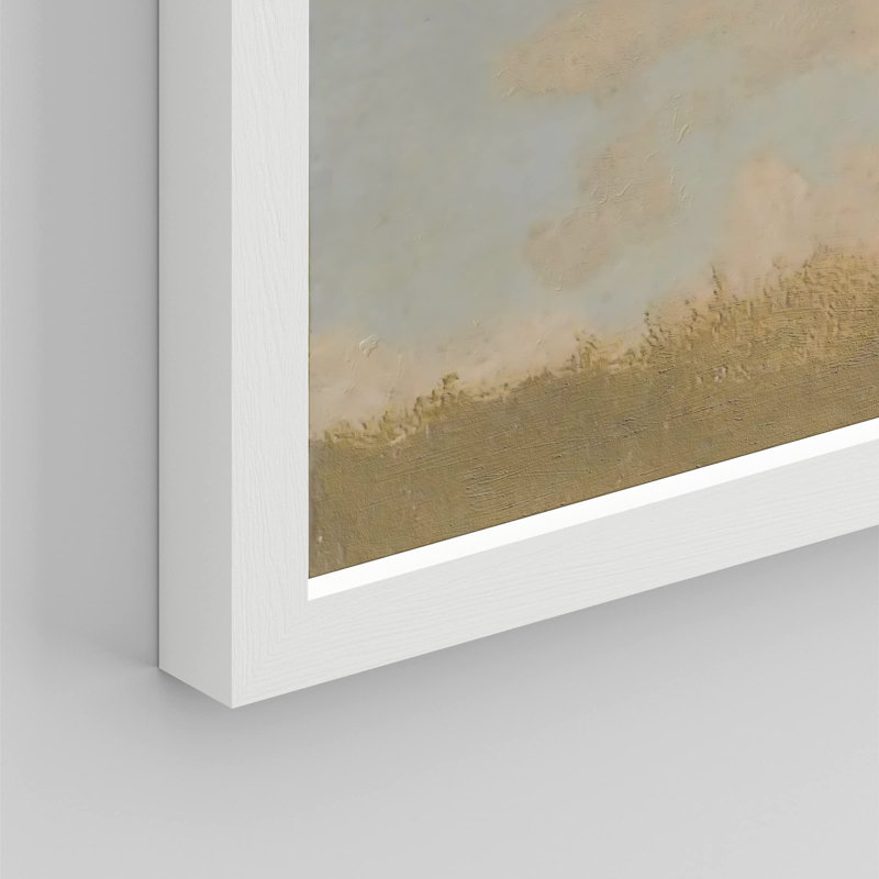 «Clouds Over Green Forest Field» sur papier, H 11 po x l 14 po, Blanc