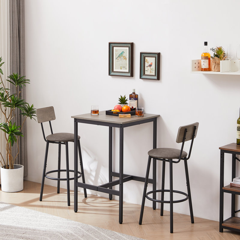 3-Piece Bar Table Set with 2 Bar Stools - Thumbnail 3