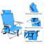 Chaise de plage pliante à 5 positions avec sangles de sac à dos, porte-gobelet et poches de rangement