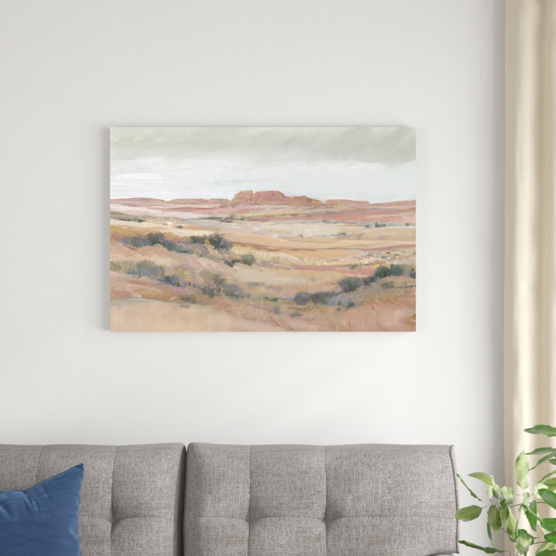 «Southwest Landscape II» par Timothy O'Toole, reproduction d'art mixte, H 24 po x l 36 po, Toile encadrée, Doré