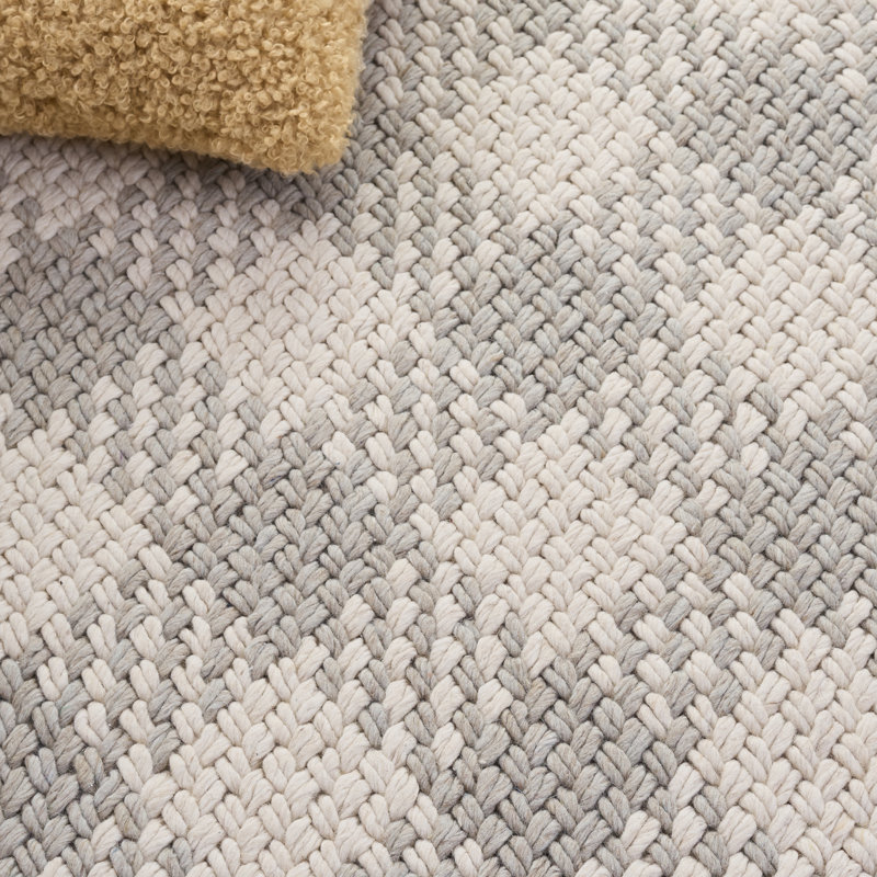 Natural Fiber Couture Handwoven Wool;Cotton Plaid Indoor Rug, Rectangle 5' x 8'