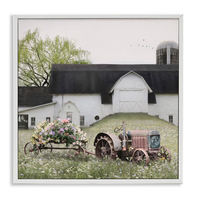 Floral Bouquet Tractor Flower Field Barn Farmhouse by Lori Deiter - Photograph