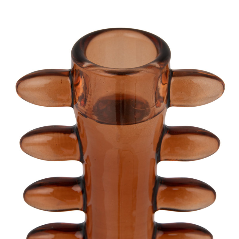 Amber Glass Taper Candle Holder