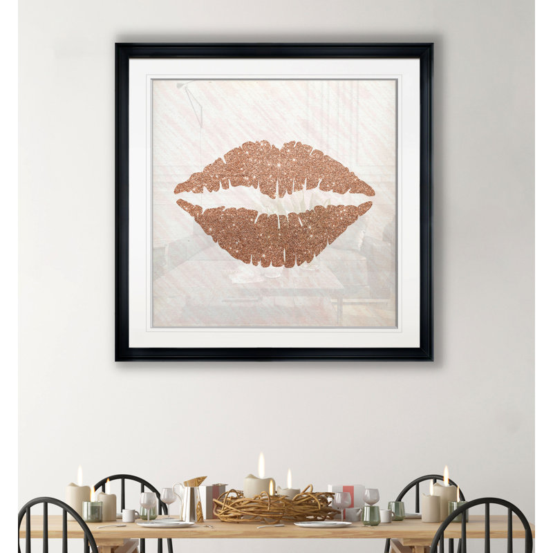 « rose gold baiser », reproduction de peinture à l’huile sur toile tendue, H 17,5 po x l 17,5 po x P 1,5 po