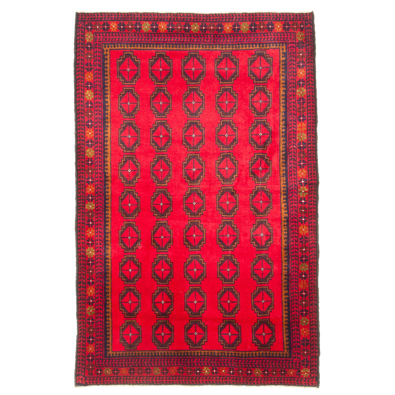 Tapis rouge Teimani 2 pi 11 po x 4 pi 6 po