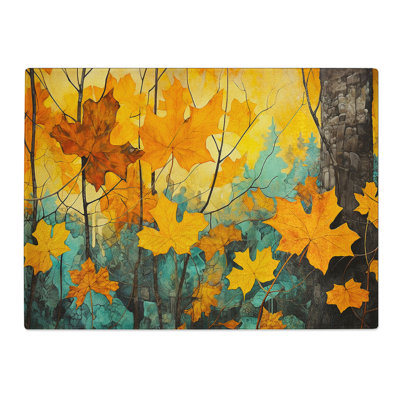 Leaf Landscape  Glass Chopping Board