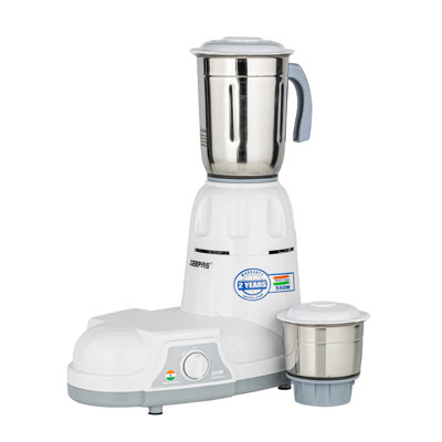 GEEPAS 550W 2-in-1 Mixer Grinder Stainless Steel Jars, Blades 3 Speed Control