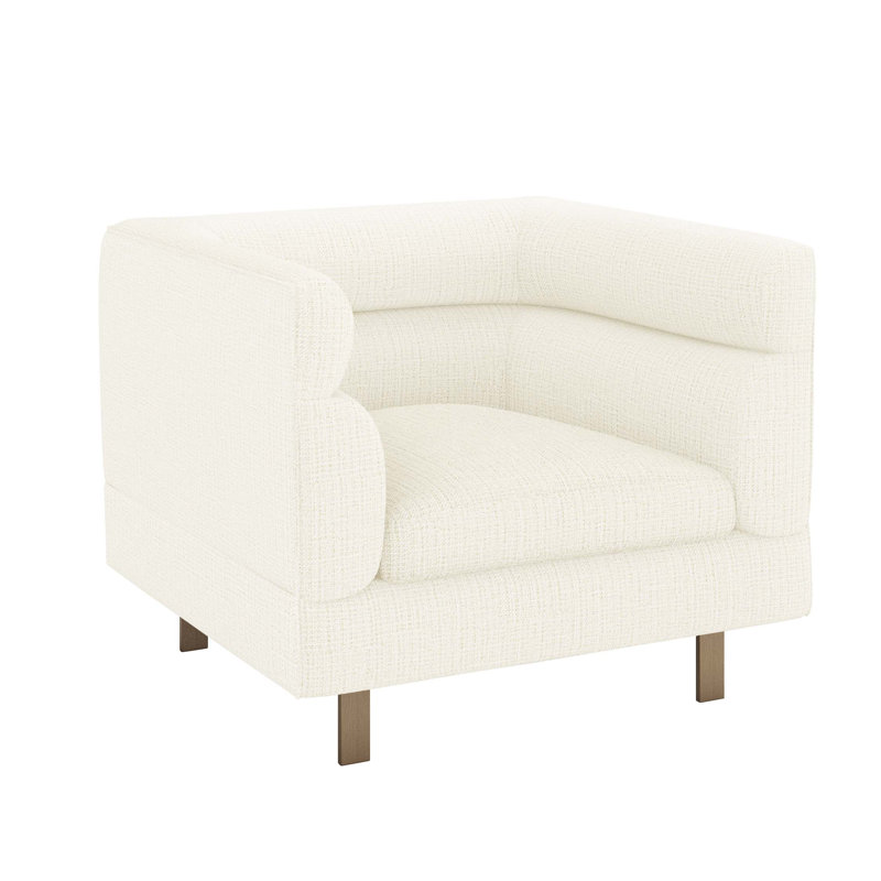 Ornette Upholstered Barrel Chair, Dune Rayon/Viscose