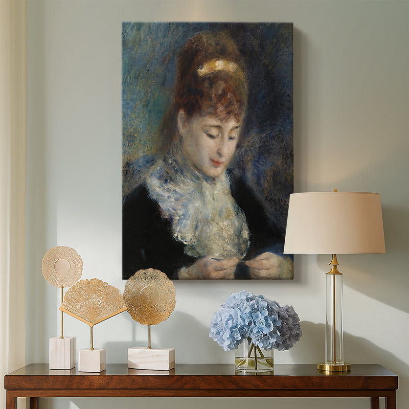 «Woman Crocheting» par Pierre-Auguste Renoir, 24 po x 36 po
