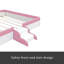 Structure de lit de jour rembourré avec clôture et escalier (rose et blanc)-1586990998