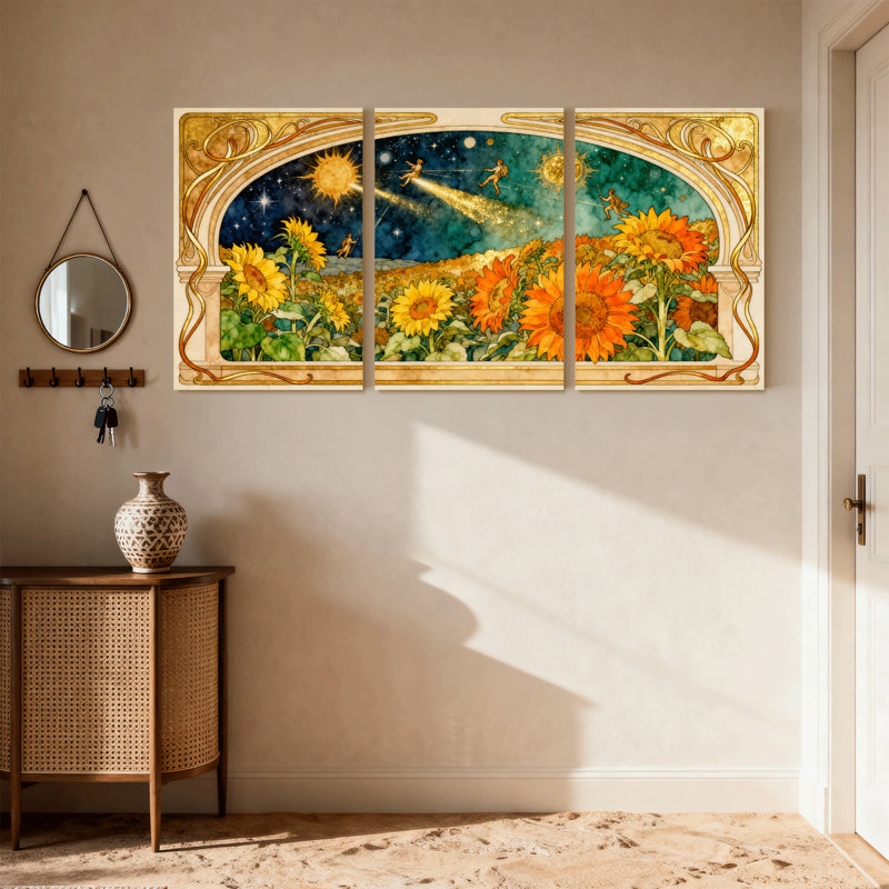 Ensemble de 3 impressions sur toile fantaisistes et sci-fi, H 30 po x l 60 po