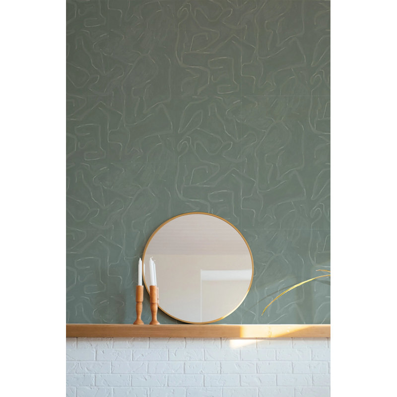 Painted Lines - Wallpaper, Blue Green, Peel & Stick
