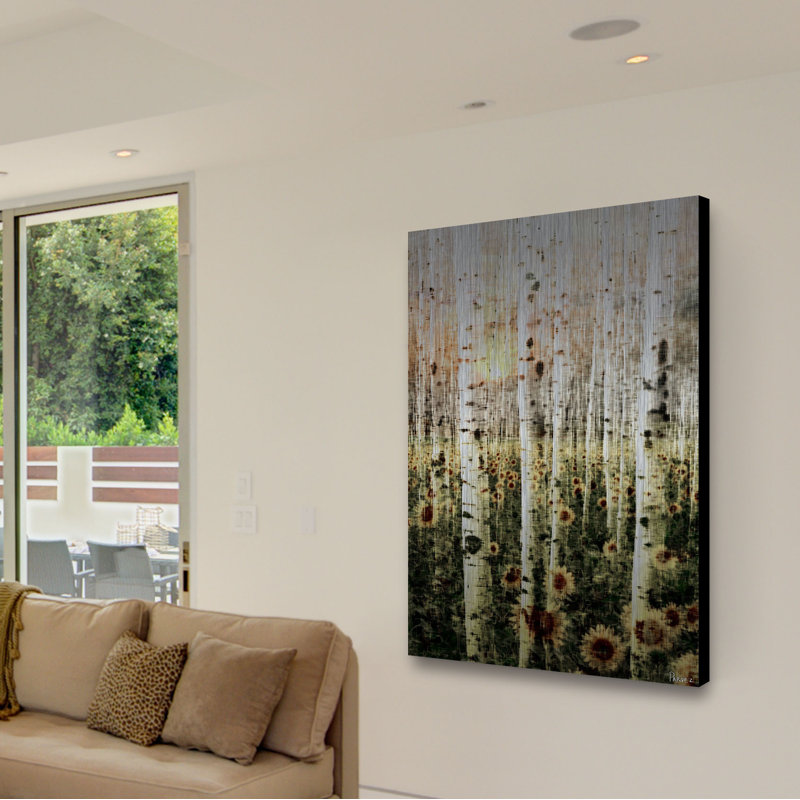 Reproduction de photo sur métal « daisy forest » par parvez taj, H 24 po x l 16 po x P 1,5 po