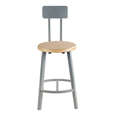 Fixed Height Industrial/Shop Stool with Backrest