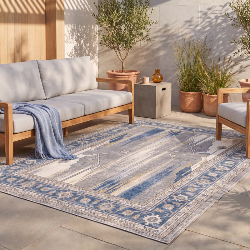 Tapis Merrick moderne vieilli uni bleu gris or crème ivoire, lavable à la machine, antidérapant, à poils courts, pour intérieur et extérieur, adapté aux animaux domestiques, idéal pour salon, chambre, salle à manger, entrée, couloir, bureau