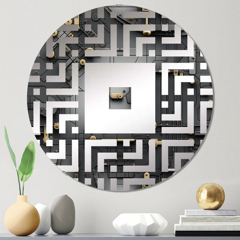 Industrial Harmony - Miroir mural carré, 31,4 po x 31,4 po