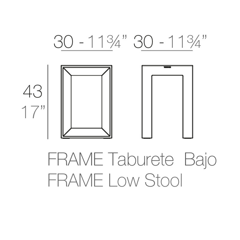 Frame Resin Accent Stool, Ecru