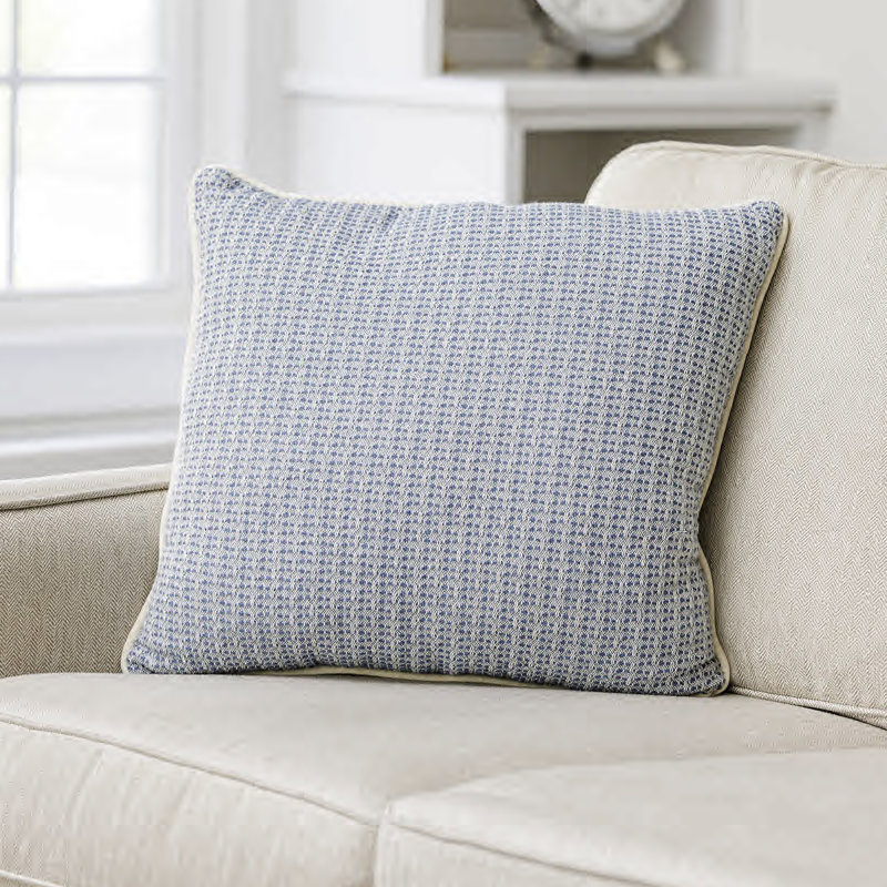 Coussin tissé, Bleu fantaisie 1