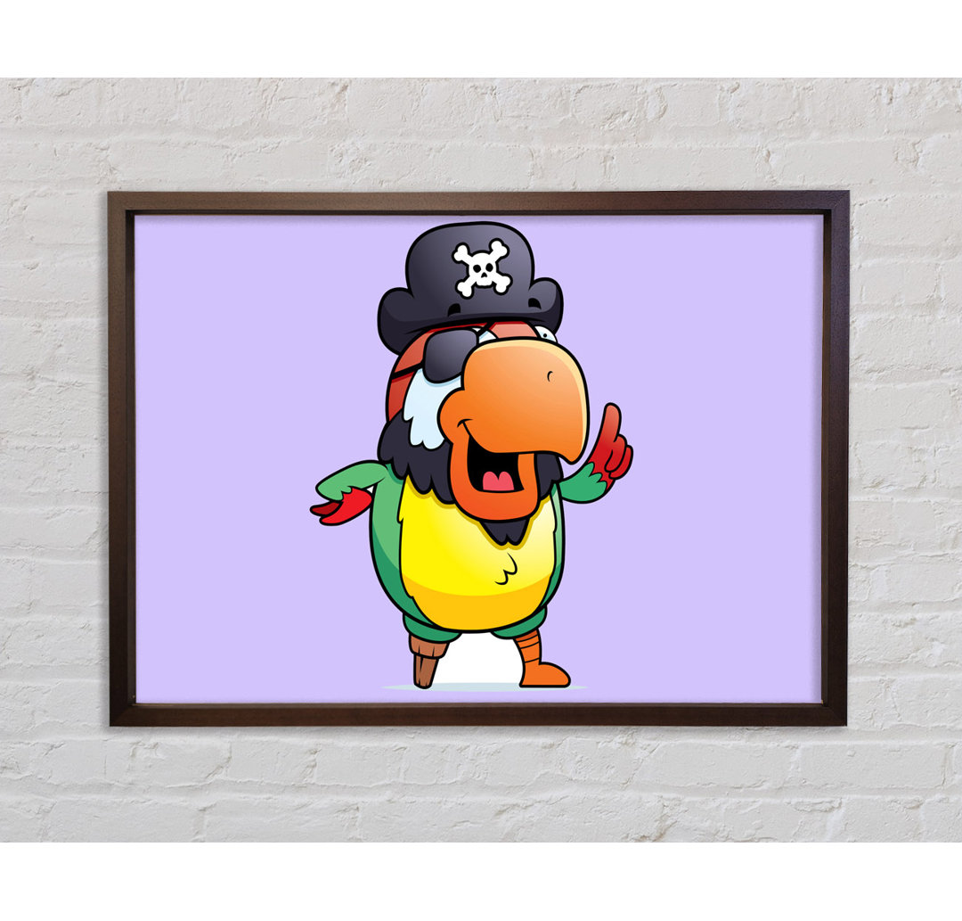 Pirate Parrot Eyepatch Lilac - Einzelner Bilderrahmen Kunstdrucke auf Leinwand