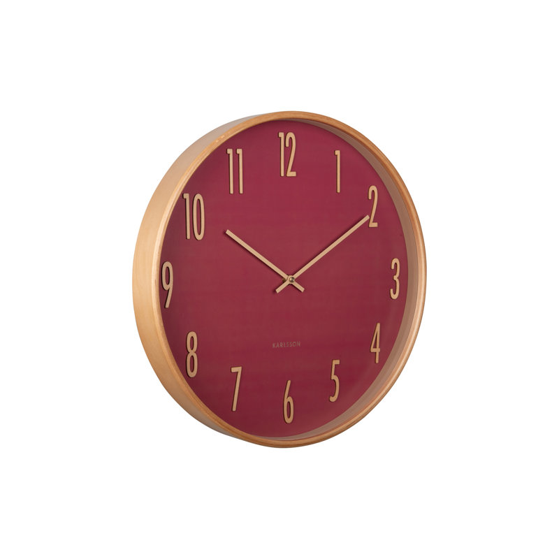 Gracil Plywood Wall Clock, Red