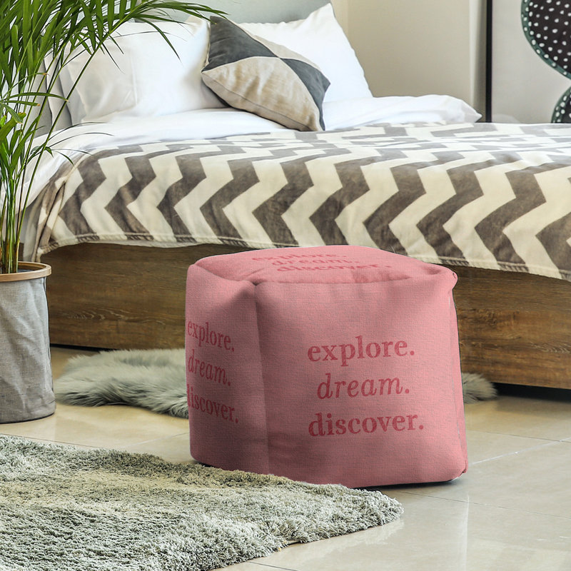 Upholstered Ottoman, Red