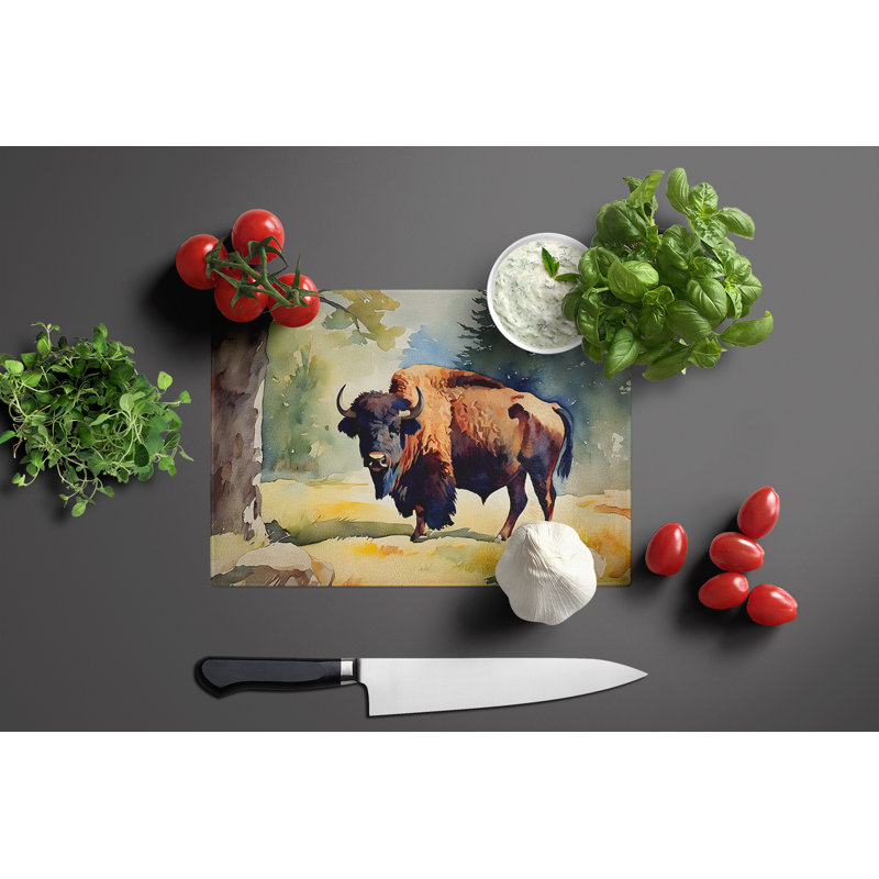 American Bison Glass Cutting Board Large