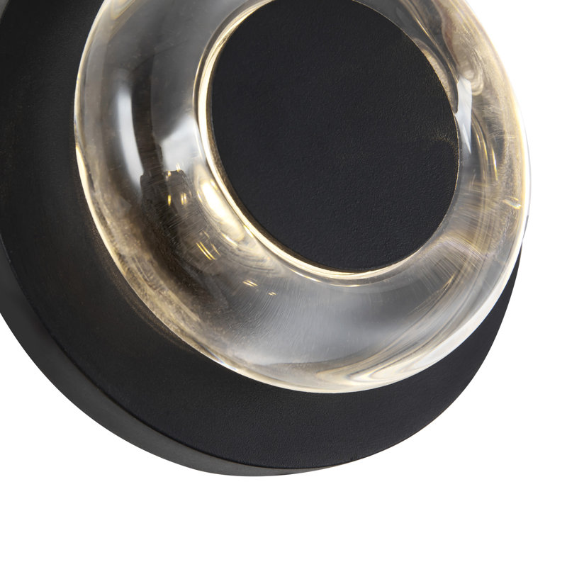 Stephord Outdoor Sconce, Black/Clear