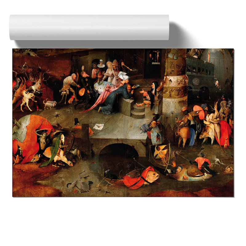 The Temptation of St Anthony by Hieronymus Bosch - Frameless Print, 21cm H x 30cm W x 0.1cm D
