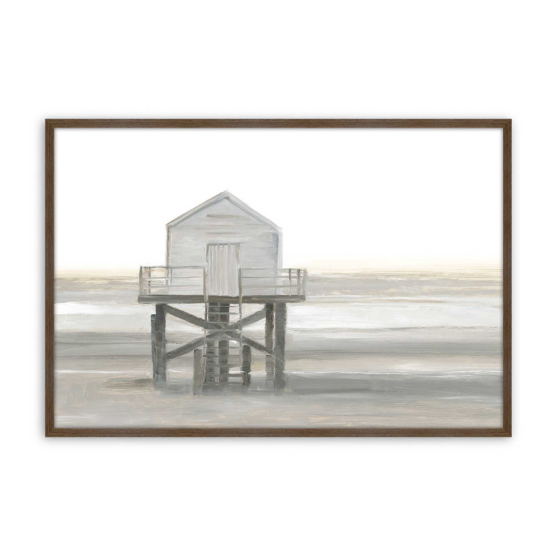 «Weathered Beach Outpost I» par Ethan Harper, reproduction d'art, H 24 po x l 32 po, Brun